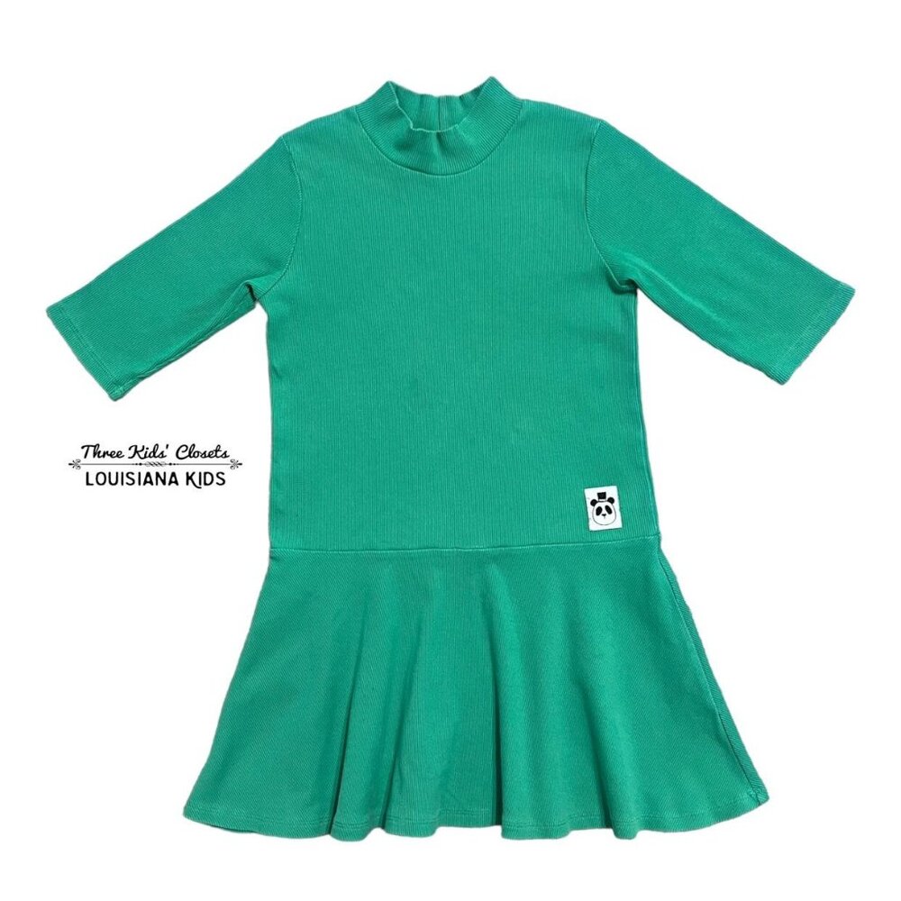 Mini Rodini 116/122 (6-7Y) Green Rib Dance Dress